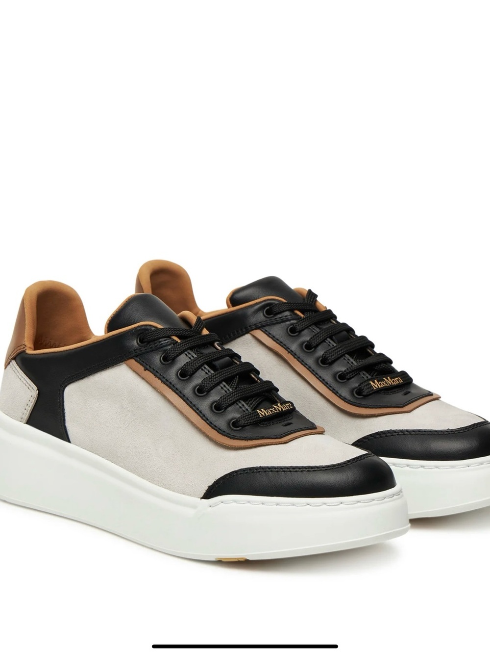 MaxMara Maxi women ’s Black, Cream and Tan Low-Top Sneakers, casual/practical